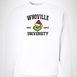 Whoville university Christmas Crewneck, grinch sweater